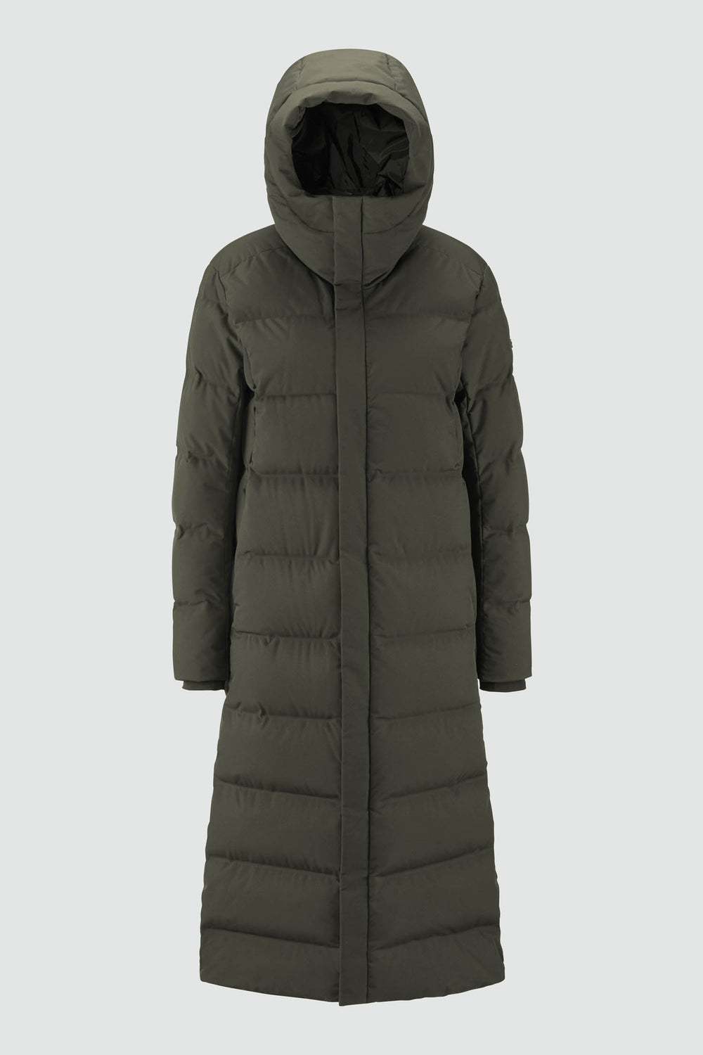Jacket outline with measurement points: A chest, B waist, C sleeve length, D centre back length