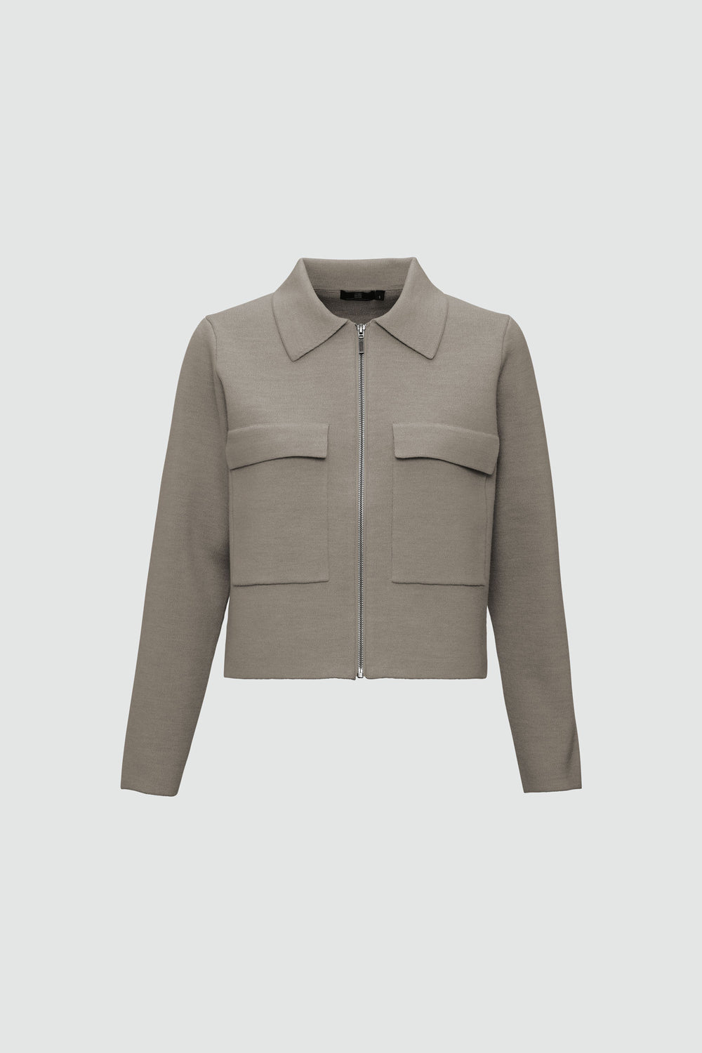 Jacket outline with measurement points: A chest, B waist, C sleeve length, D centre back length