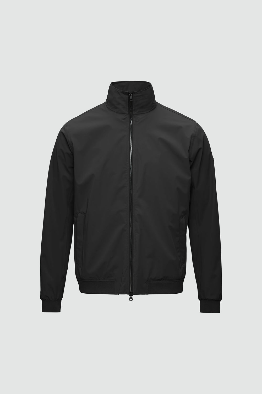 Silhouette de veste avec points de mesure : A poitrine, B taille, C longueur de manche, D longueur dos au milieu