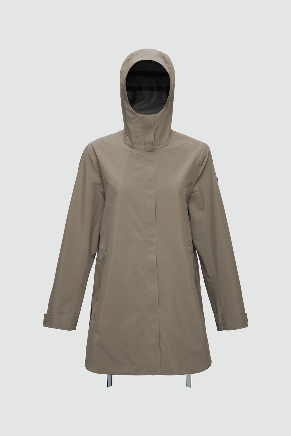 Silhouette de veste avec points de mesure : A poitrine, B taille, C longueur de manche, D longueur dos au milieu