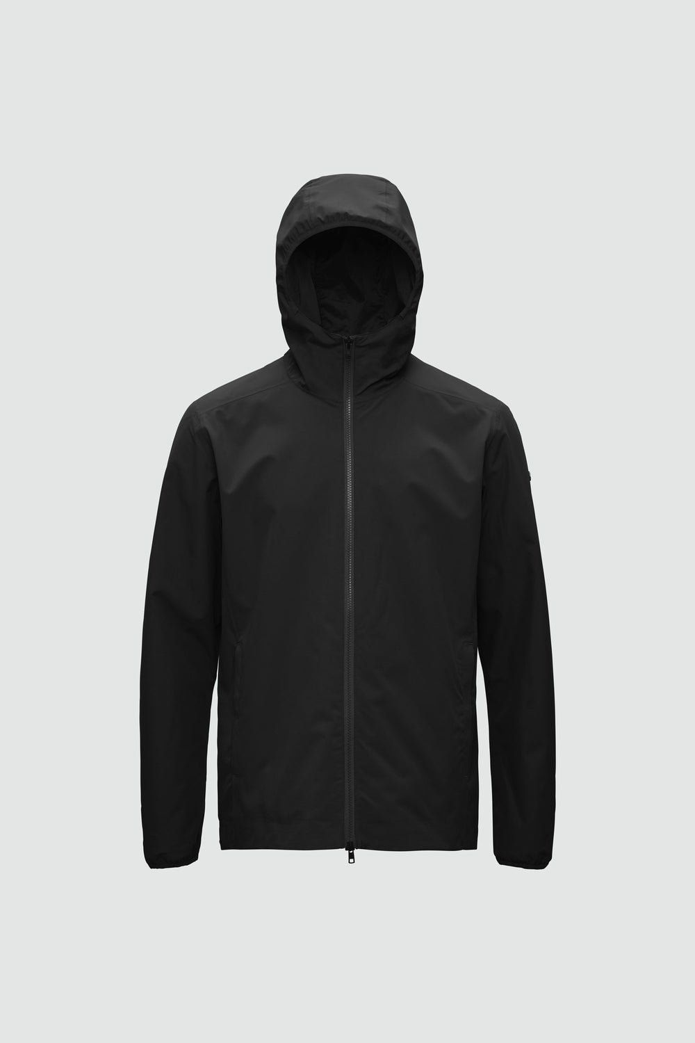Silhouette de veste avec points de mesure : A poitrine, B taille, C longueur de manche, D longueur dos au milieu