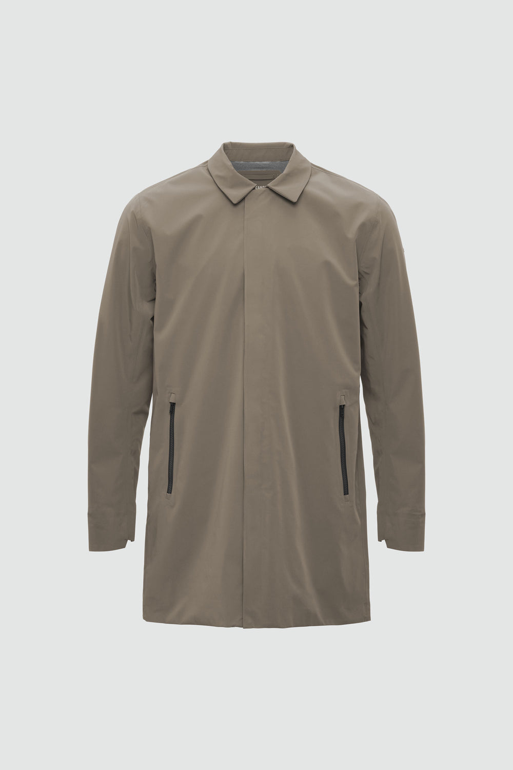 Silhouette de veste avec points de mesure : A poitrine, B taille, C longueur de manche, D longueur dos au milieu