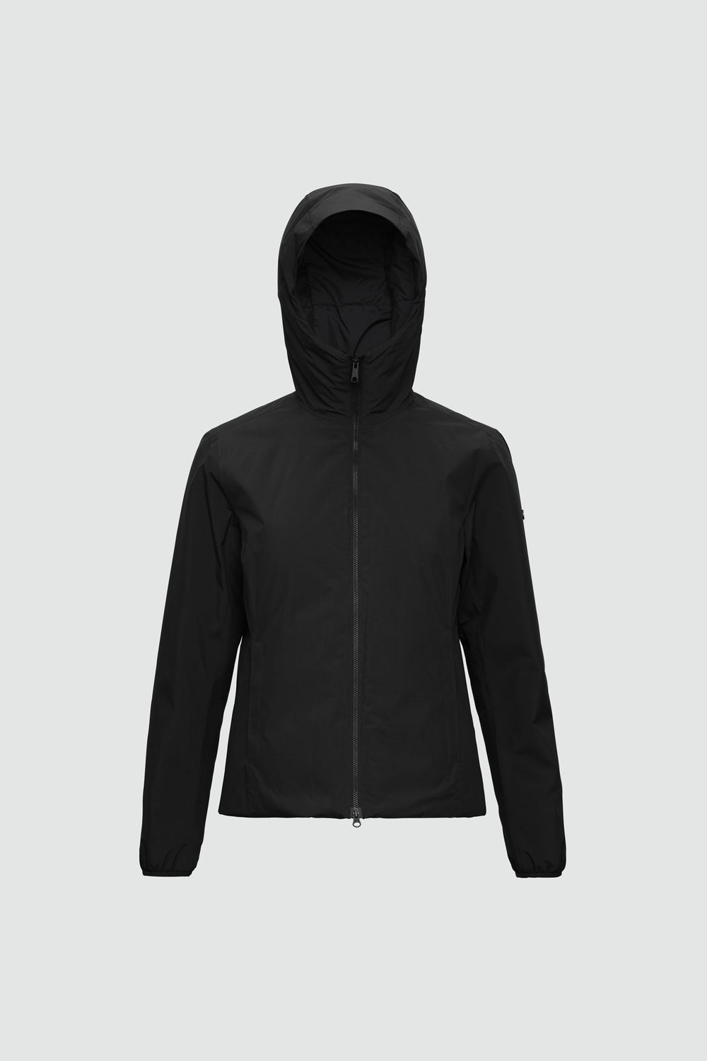 Silhouette de veste avec points de mesure : A poitrine, B taille, C longueur de manche, D longueur dos au milieu