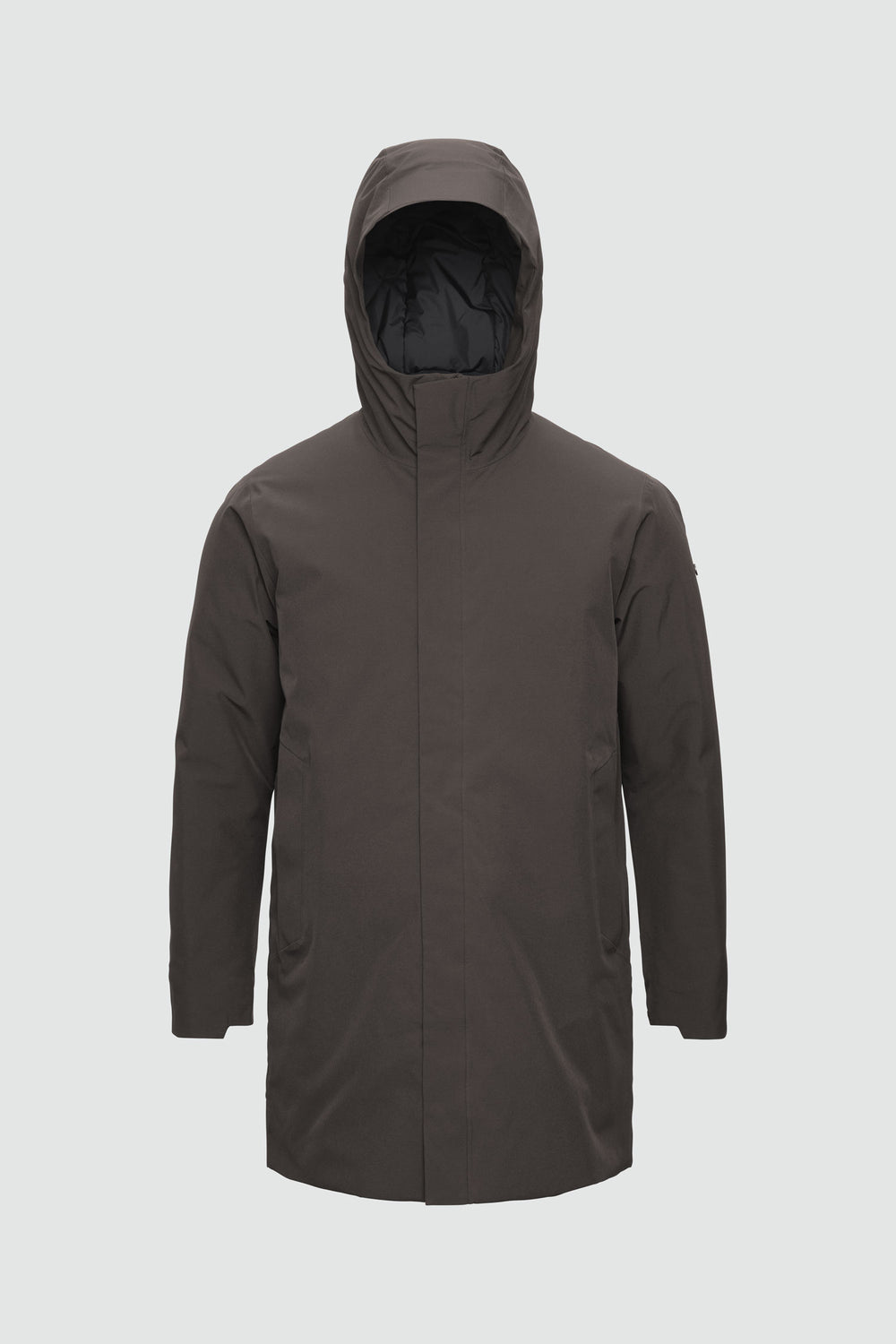Silhouette de veste avec points de mesure : A poitrine, B taille, C longueur de manche, D longueur dos au milieu