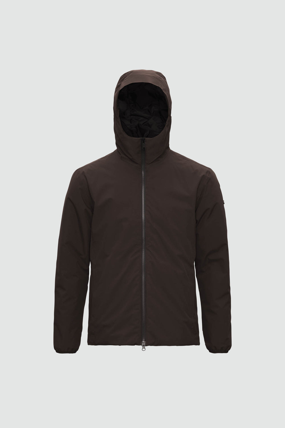 Jacket outline with measurement points: A chest, B waist, C sleeve length, D centre back length