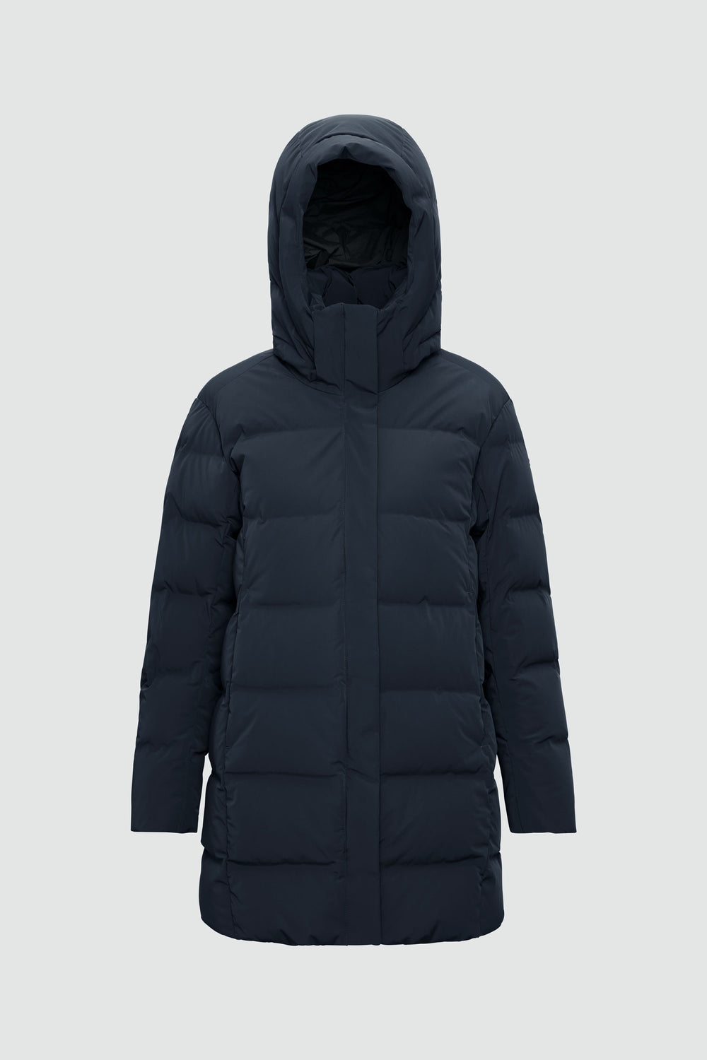 Jacket outline with measurement points: A chest, B waist, C sleeve length, D centre back length