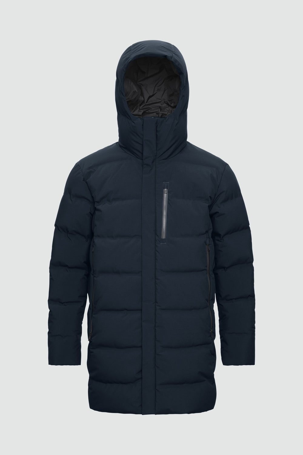 Silhouette de veste avec points de mesure : A poitrine, B taille, C longueur de manche, D longueur dos au milieu