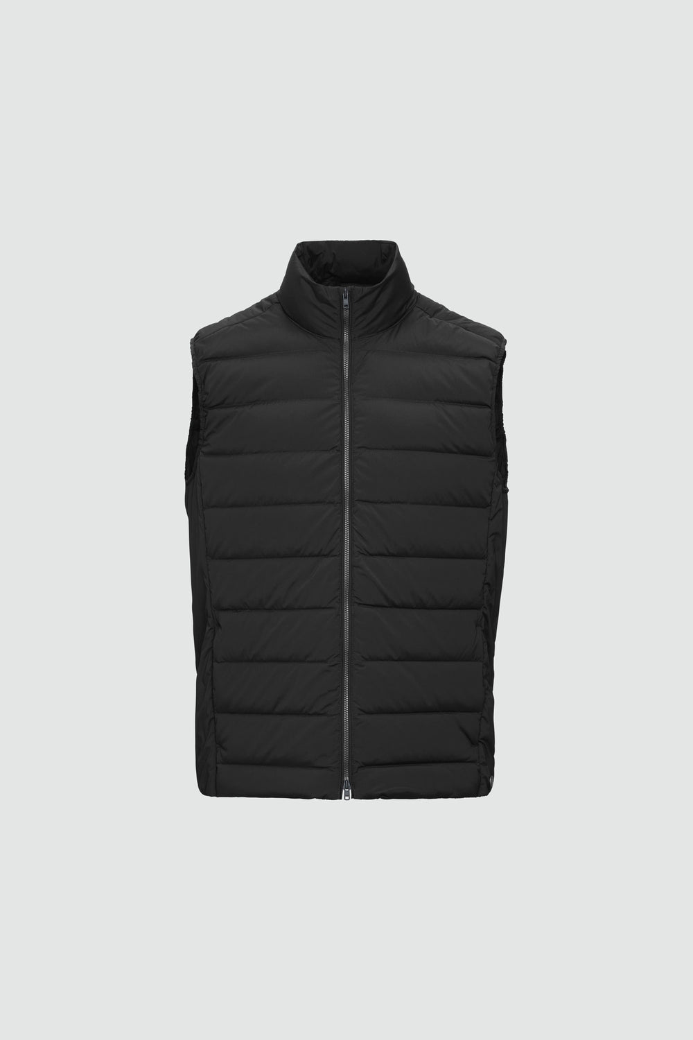 Jacket outline with measurement points: A chest, B waist, C sleeve length, D centre back length