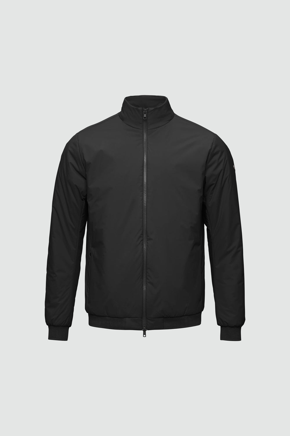 Silhouette de veste avec points de mesure : A poitrine, B taille, C longueur de manche, D longueur dos au milieu