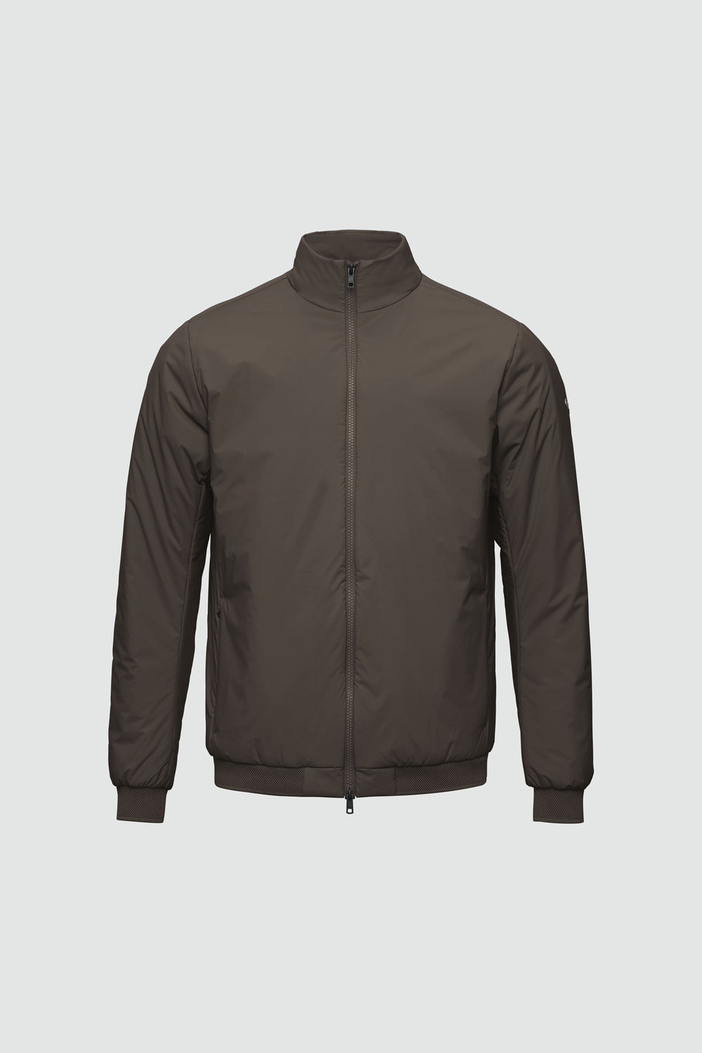 Jacket outline with measurement points: A chest, B waist, C sleeve length, D centre back length