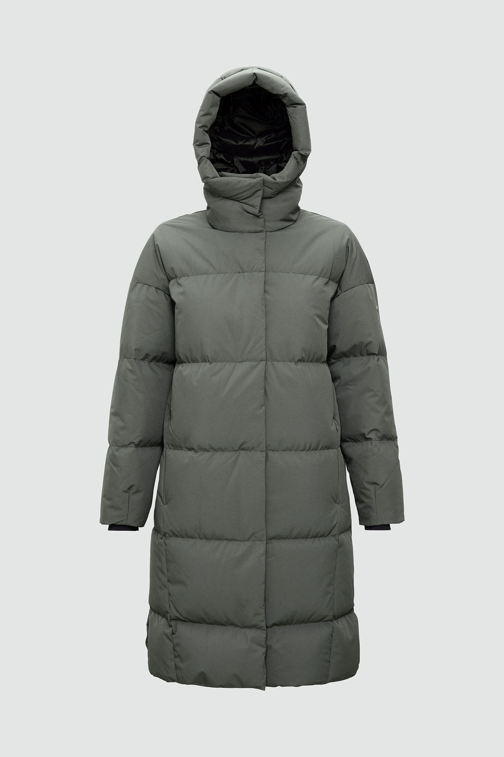 Jacket outline with measurement points: A chest, B waist, C sleeve length, D centre back length