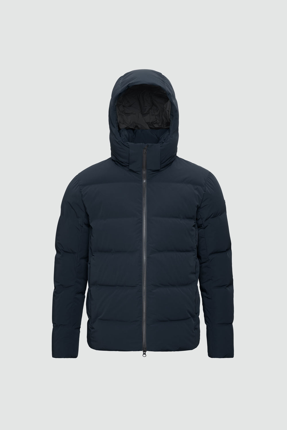 Jacket outline with measurement points: A chest, B waist, C sleeve length, D centre back length