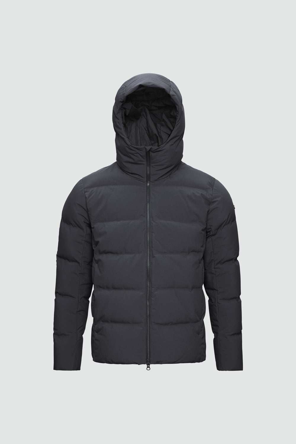 Jacket outline with measurement points: A chest, B waist, C sleeve length, D centre back length