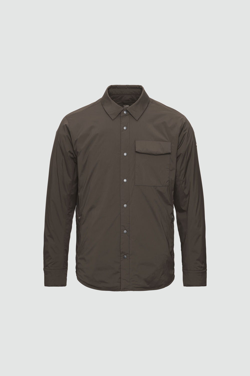 Jacket outline with measurement points: A chest, B waist, C sleeve length, D centre back length