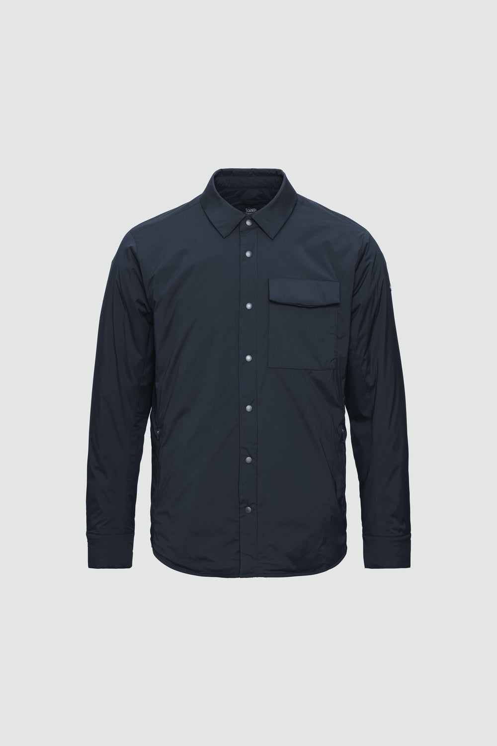 Silhouette de veste avec points de mesure : A poitrine, B taille, C longueur de manche, D longueur dos au milieu