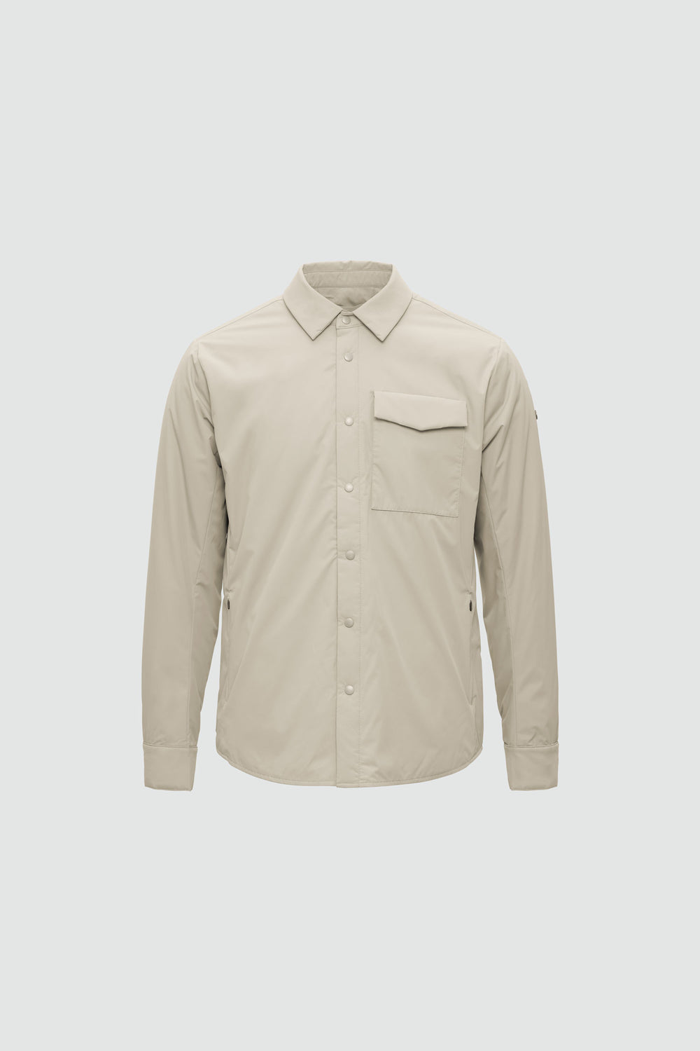 Silhouette de veste avec points de mesure : A poitrine, B taille, C longueur de manche, D longueur dos au milieu