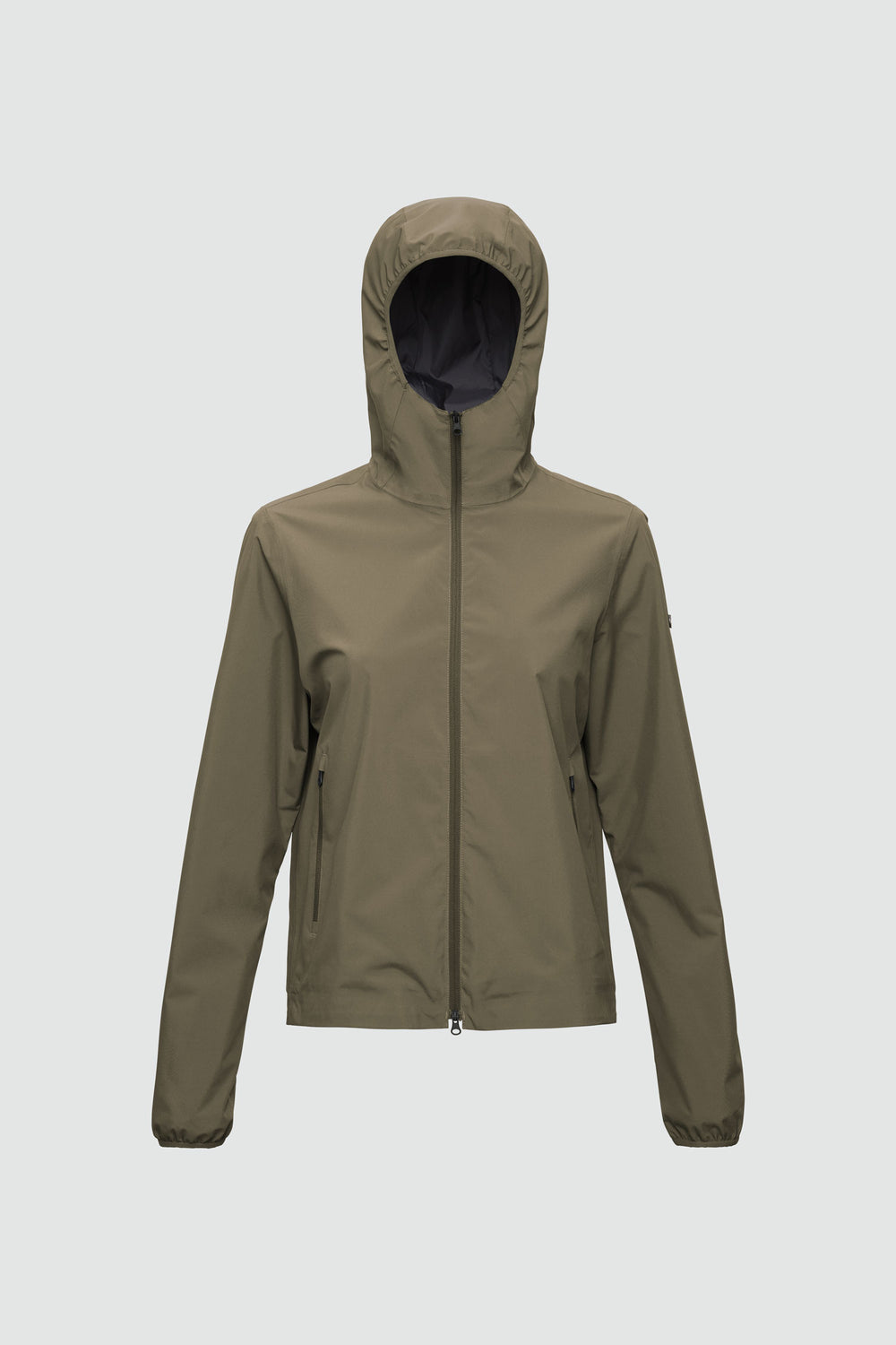 Jacket outline with measurement points: A chest, B waist, C sleeve length, D centre back length
