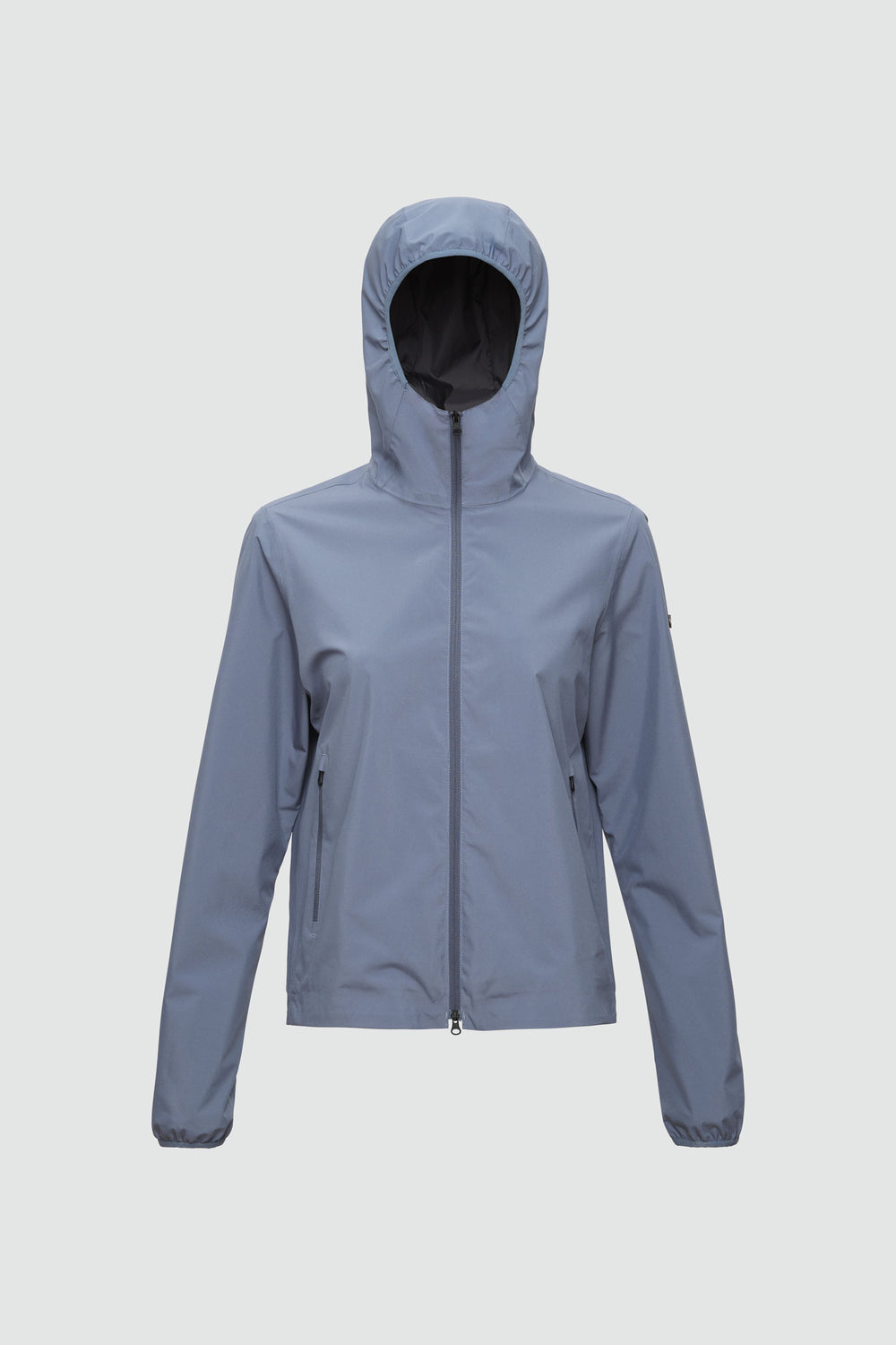 Silhouette de veste avec points de mesure : A poitrine, B taille, C longueur de manche, D longueur dos au milieu