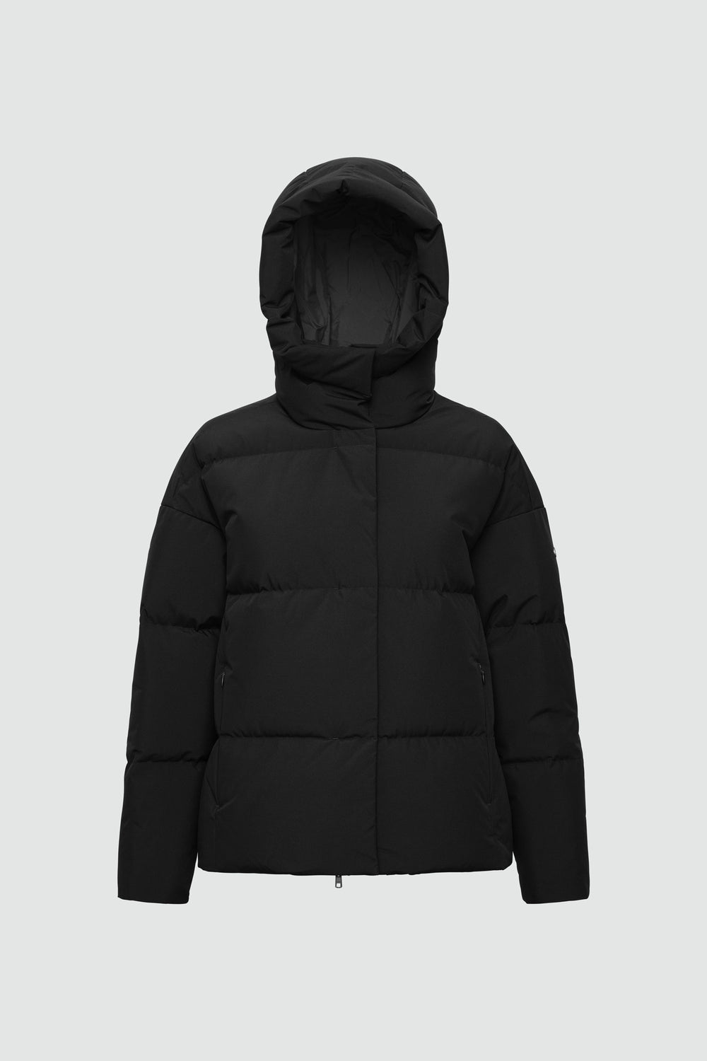 Silhouette de veste avec points de mesure : A poitrine, B taille, C longueur de manche, D longueur dos au milieu